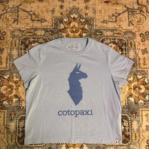 Cotopaxi Graphic Logo T-shirt Women's Cropped Outdoor Hiking Top Size Small - Picture 3 of 11